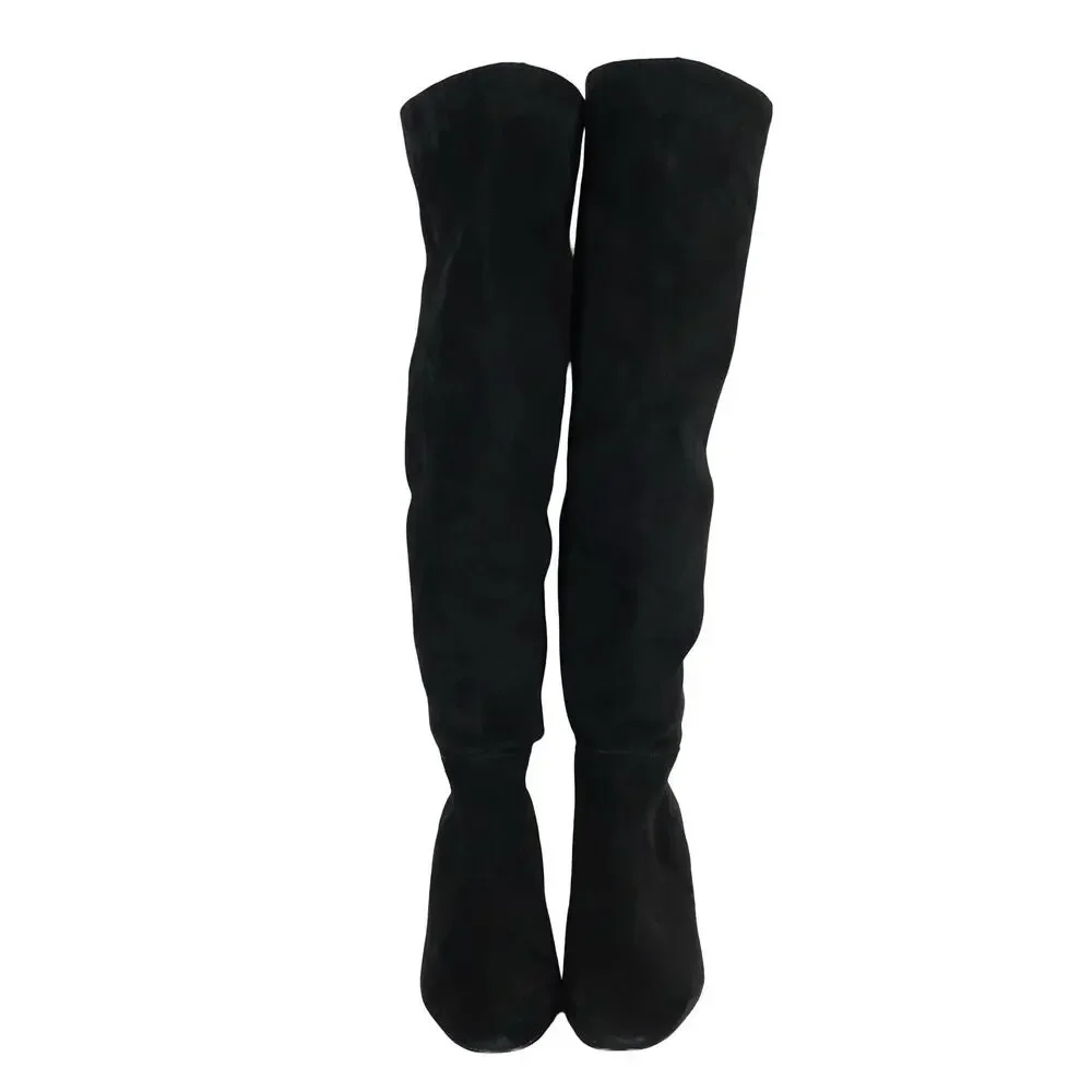 NWOB Madewell The Sylvia Over The Knee Black Suede Boot Size 6
